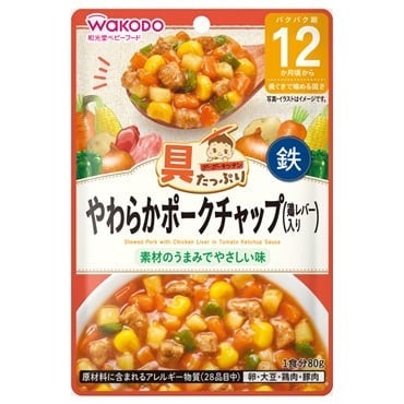 到期日: 2027.04.30 日本🇯🇵Wakodo和光堂 無添加醬料包 80g - 茄汁雞肝豬扒 12m+