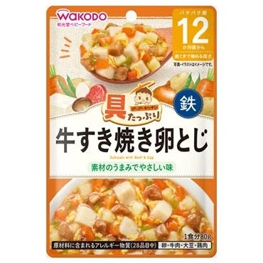 到期日: 2027.03.31 日本🇯🇵Wakodo和光堂 無添加醬料包 80g - 雞蛋牛肉壽喜燒 12m+