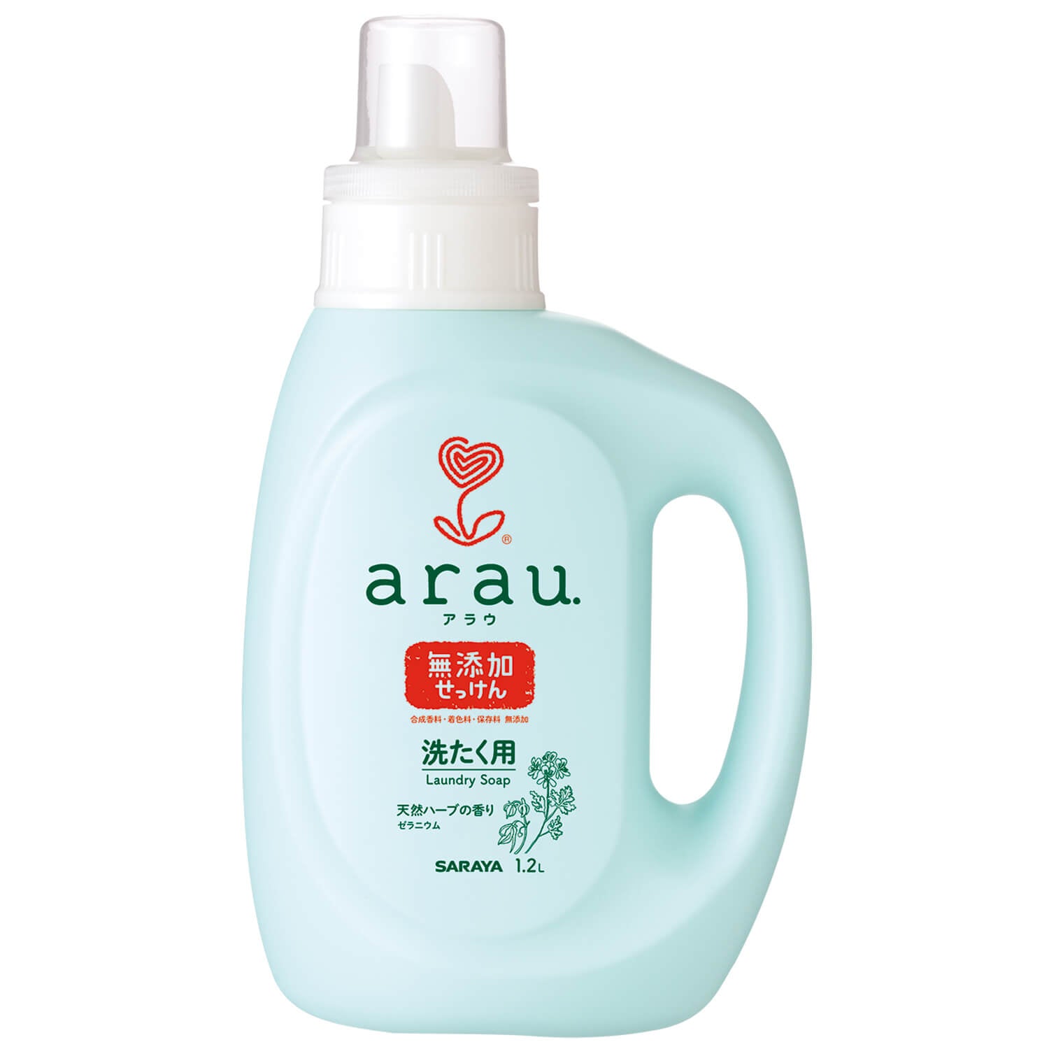 Arau 無添加植物性洗衣液 1.2L 樽裝 (天竺葵味) 生產日期: 2024.10.18