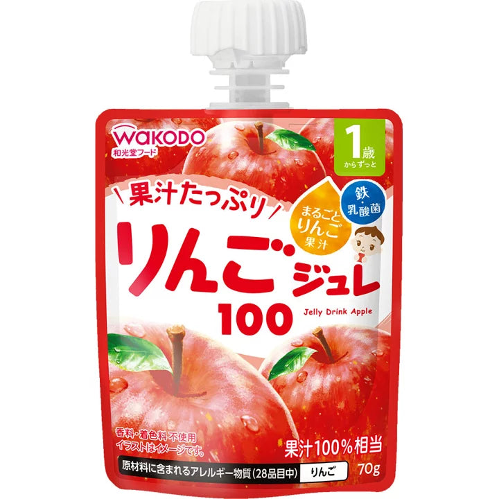 到期日: 2026.04.30 日本製🇯🇵Wakodo和光堂啜啜啫喱🥤蘋果味 70g 🍎