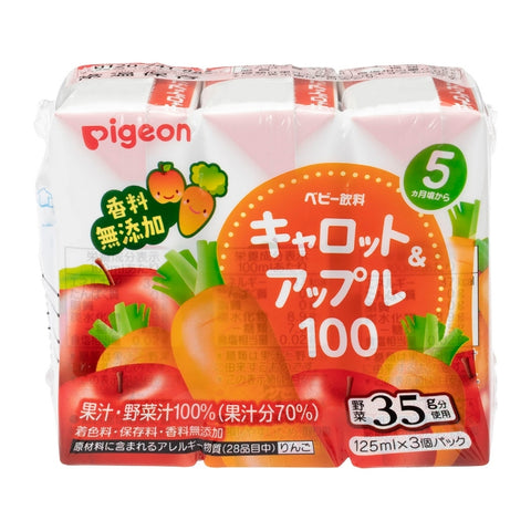 到期日: 2026.12.31 🇯🇵日本內銷版🧃Pigeon 胡蘿蔔蘋果汁 5個月+