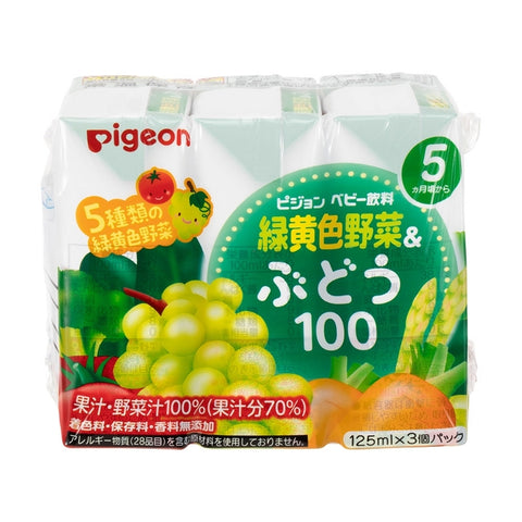 到期日: 2027.01.31 🇯🇵日本內銷版🧃Pigeon 蔬菜提子汁 5個月+