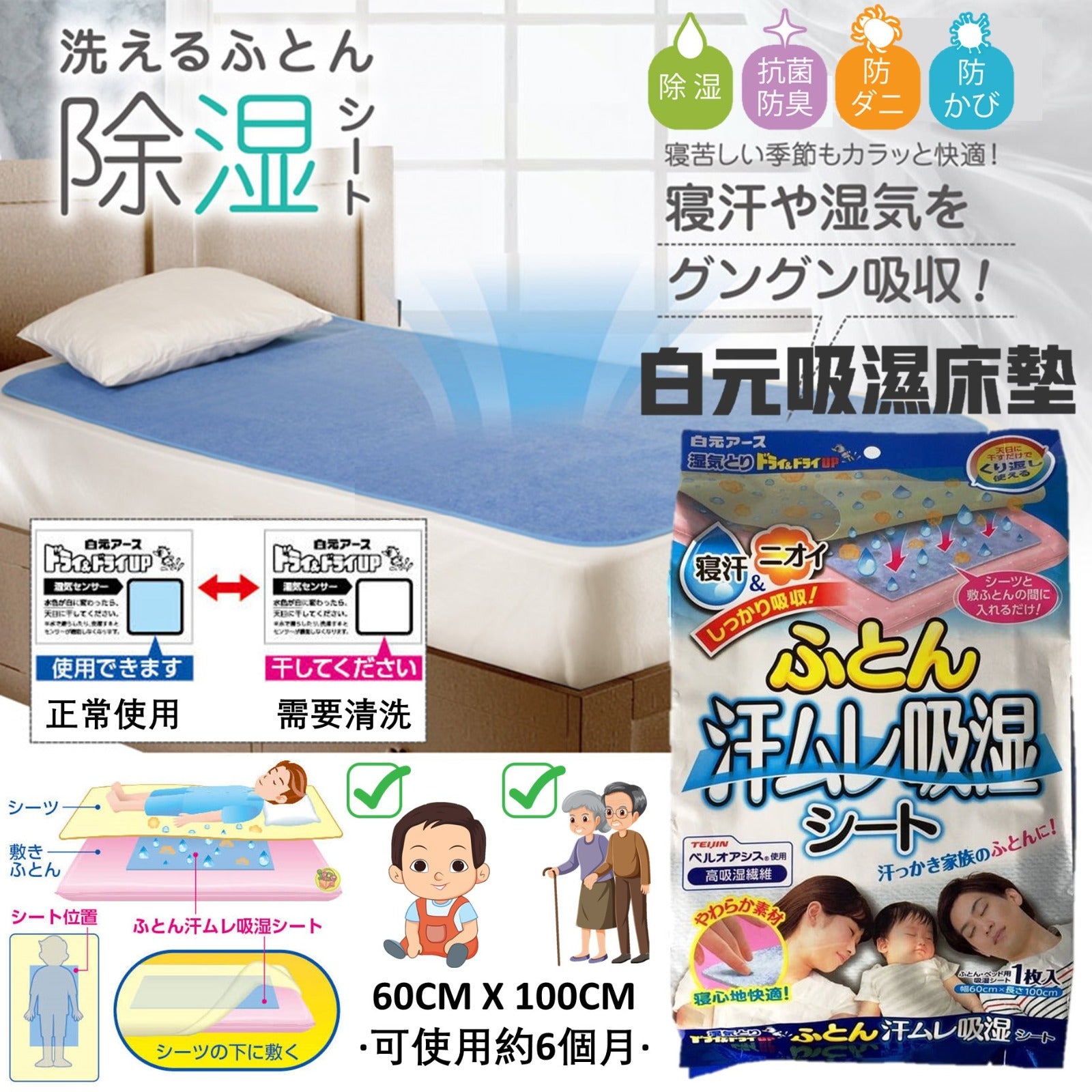 日本🇯🇵白元吸濕床墊🌟