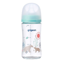 Pigeon“第三代”母乳實感寬口玻璃奶瓶(北極熊) 240ml