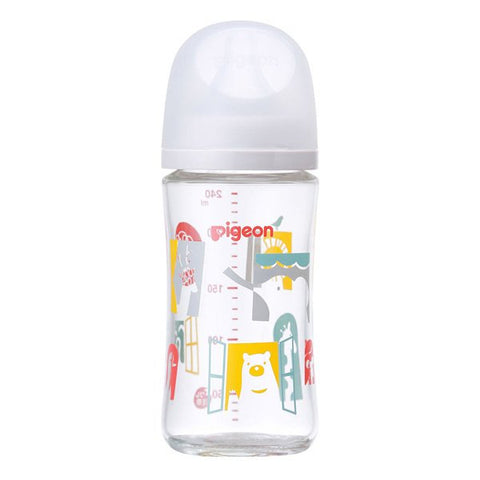 2022新款🆕 Pigeon 母乳實感寬口玻璃奶瓶 240ml (動物園)
